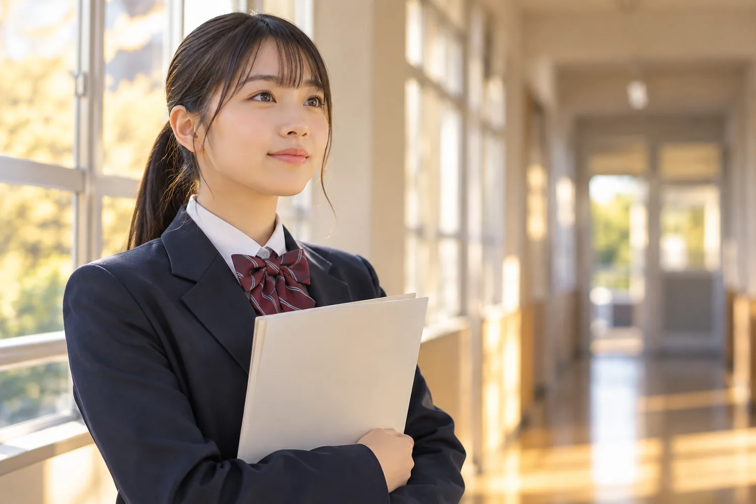 学校推薦型選抜の面接に備える受験生のイメージ